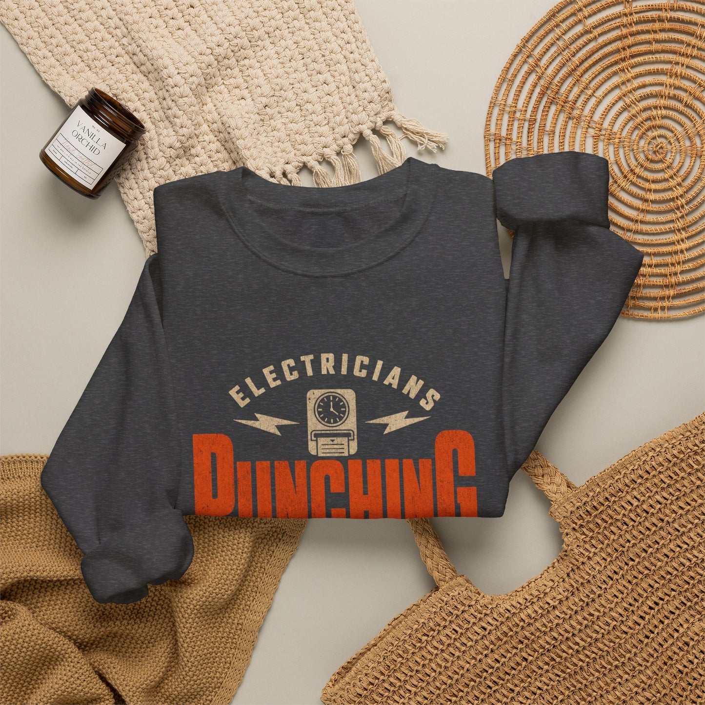 Electricians 'Punching Out' Crewneck Sweatshirt Workwear Gift