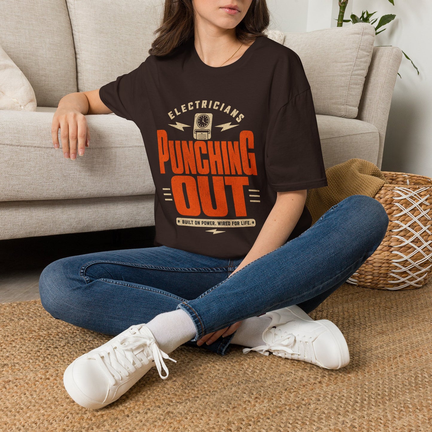 Electricians Punching Out T-Shirt | Vintage Workwear Tee for Tradespeople