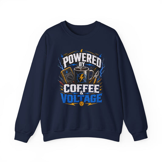 Coffee Voltage Sweatshirt "Powered by Coffee & Voltage" Crewneck